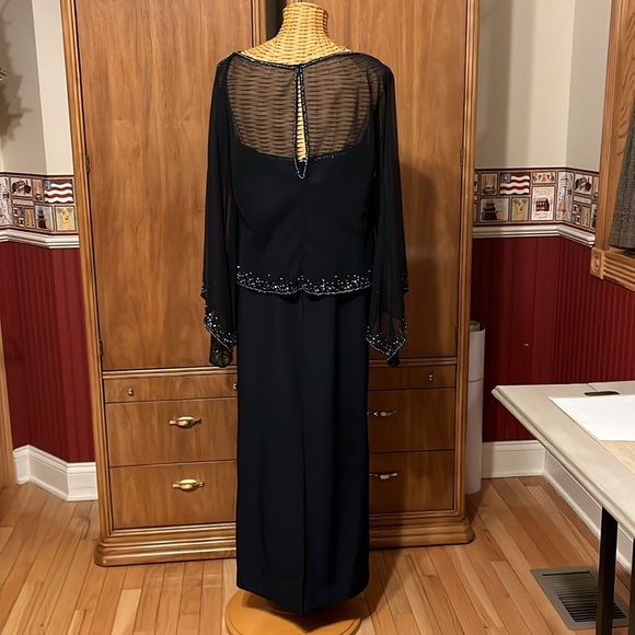 LNWOT 2 piece evening gown. Sheer beaded overtop.  Altered to size 8 petite - Picture 2 of 8